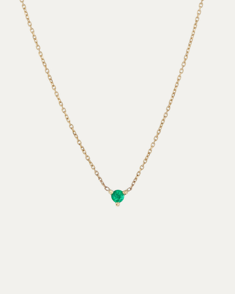 The Petite Emerald Birthstone Necklace